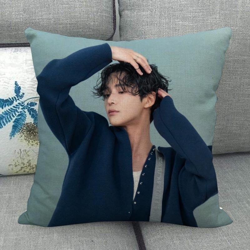 Custom ROWOON Pillowcase Wedding Decorative Cotton Linen Pillow Case For Home PillowCover 45X45(One Sides)