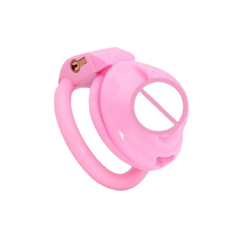 Nová růžová klec cudnosti pro muže Sissy Bondage Zařízení pro cudnost Penis Cage Abstinence Lock Ring Penis BDSM Gay SexToys pro dospělé