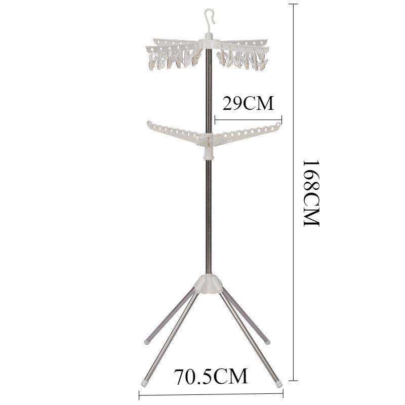 Retractable Drying Rack with Clip Folding Portable Space Saving Clothes Horse Floor Balcony Clothes Hanger Home Storage Rack