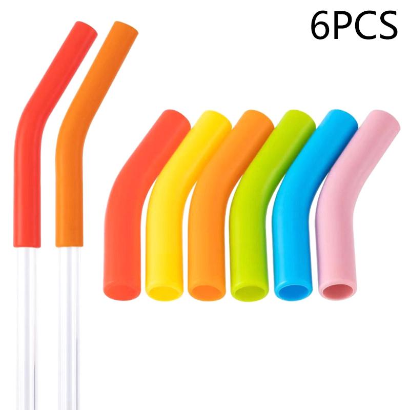 6Pcs/Set Soft Silicone Straw Covers Straws Tips Covers Fit For 9Mm Wide Reusable Stainless Steel Straw Nozzles
