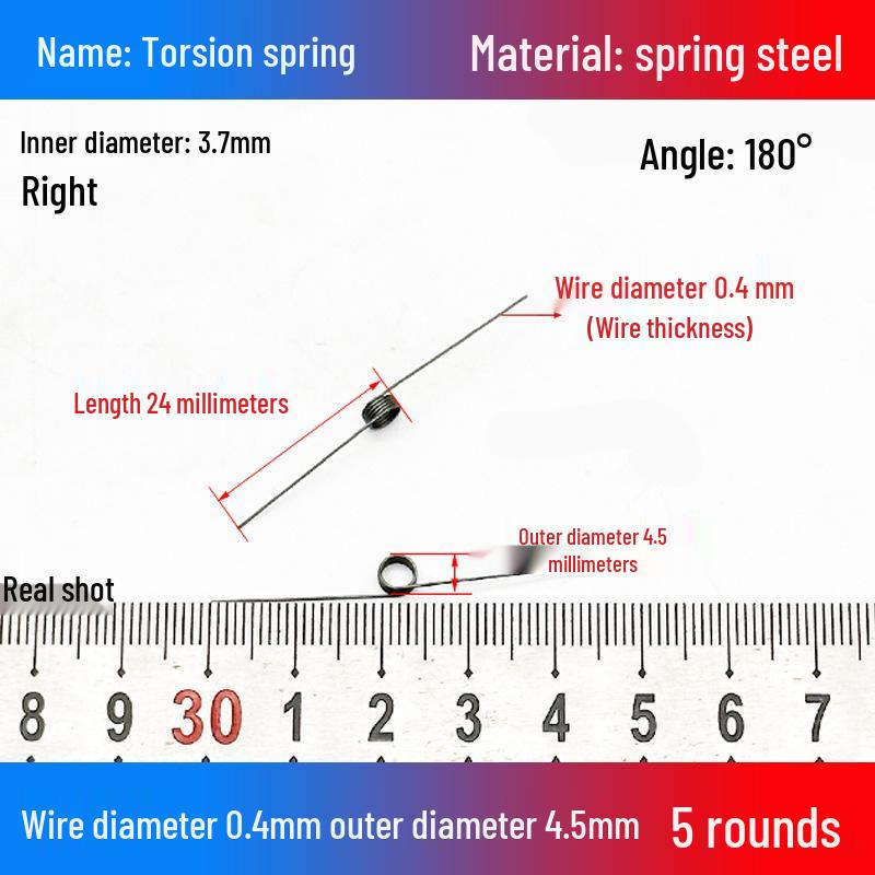 Torsion Spring Steel 0.3-3.0 for 90/180° Clip Trash Can