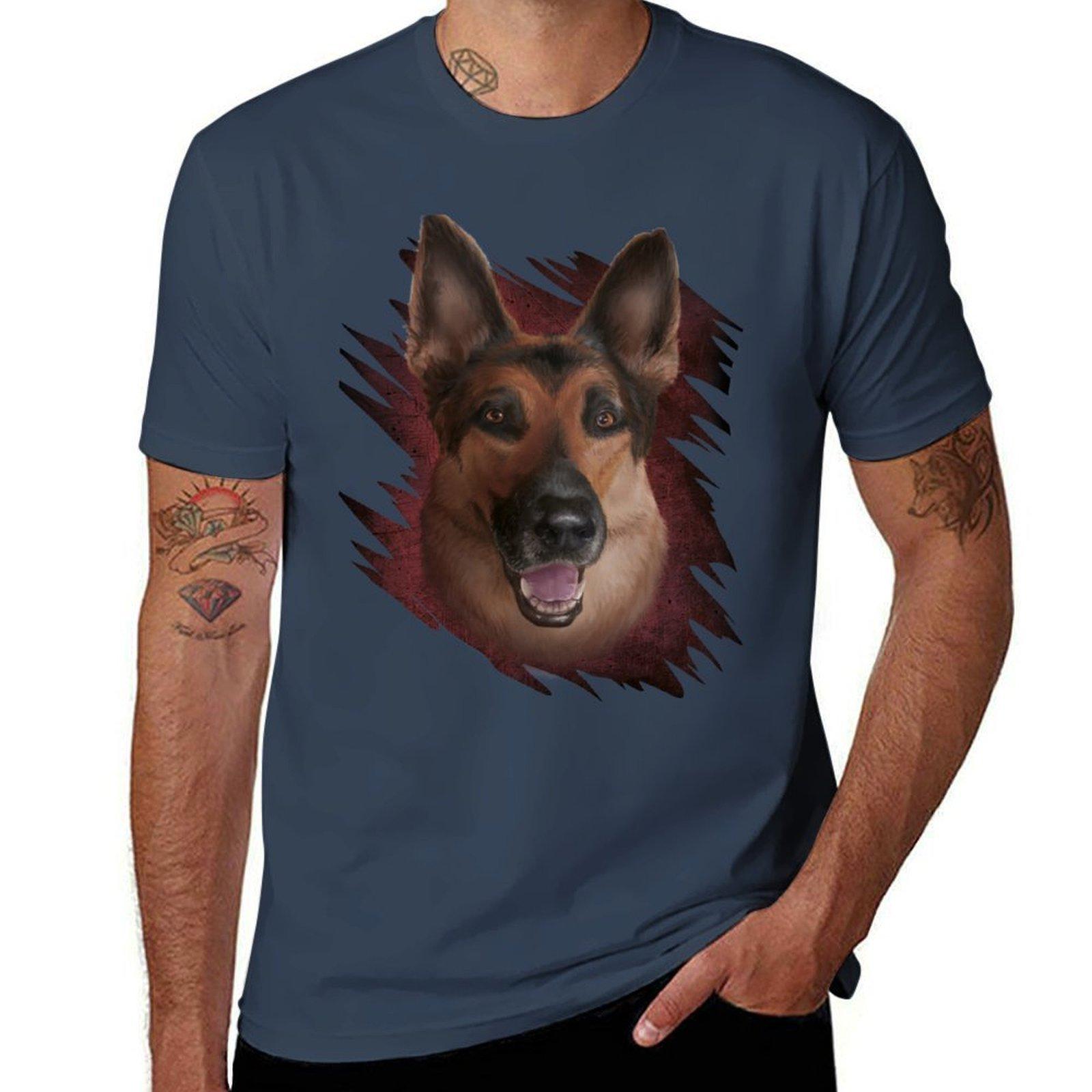 GerUnisex Shepherd Portrait TShirt Breathable Gym Short Sleeve TShirt S