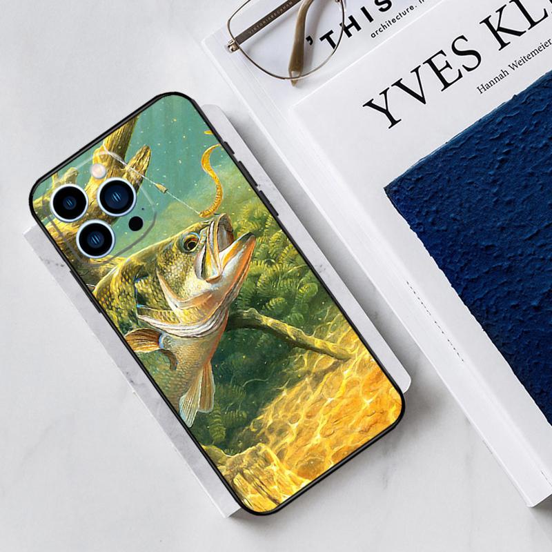 Bass Fishing Lake Fisherman Case For iPhone 17 Air 14 13 12 11 15 16 Pro Max Mini 15 16 Plus 16e Funda Silicone Cover