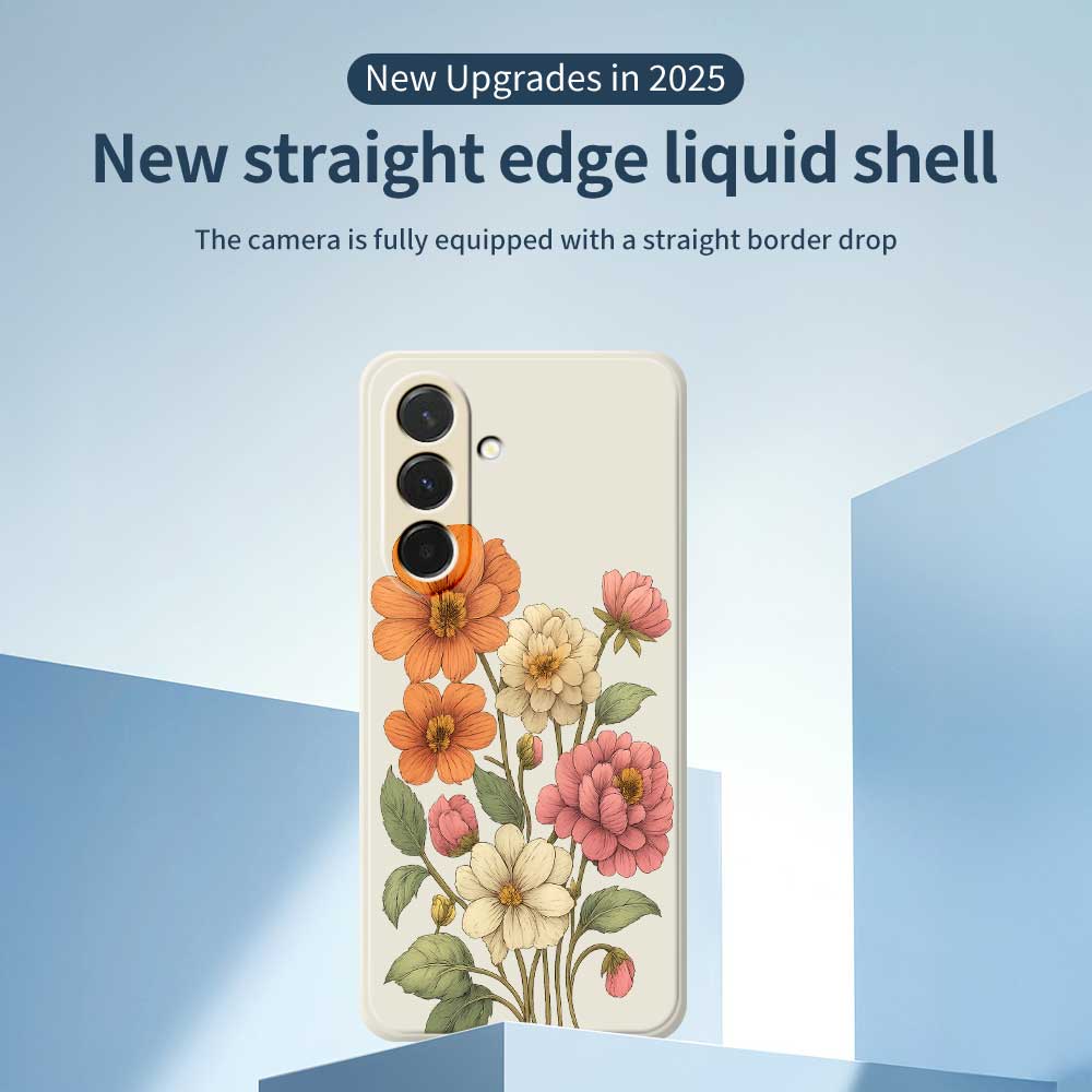 For Samsung Galaxy A36 5G Case Beautiful Flowers Pattern Printing Straight Edge TPU Phone Back Cover