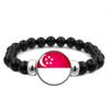 287 Länder Nationalflagge Druckknopf Elastisches Band Perlen Länderflagge Unabhängigkeitstag Perlen Schmuck Perlenarmband