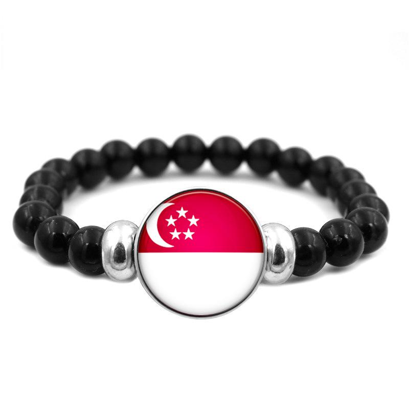 287 Länder Nationalflagge Druckknopf Elastisches Band Perlen Länderflagge Unabhängigkeitstag Perlen Schmuck Perlenarmband