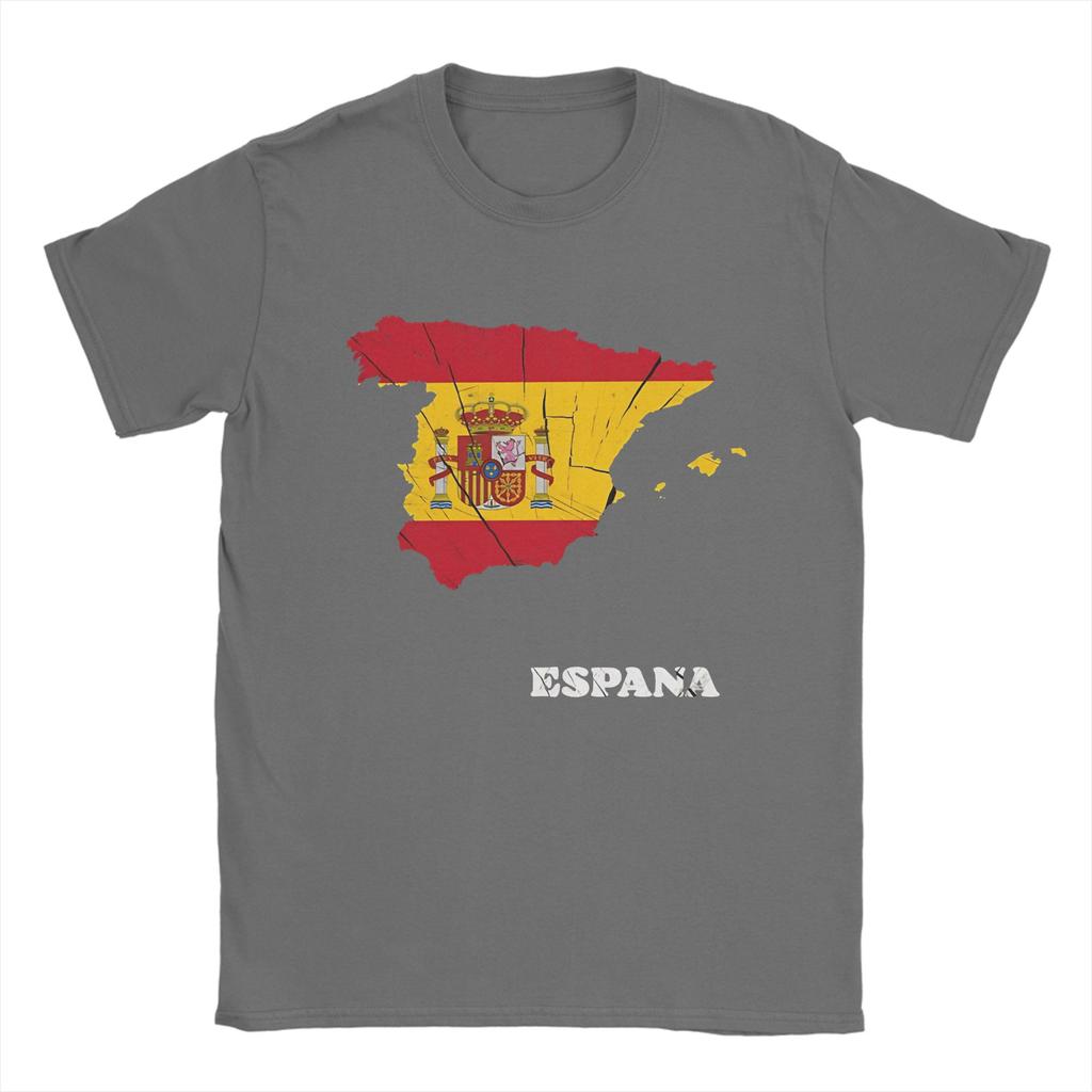 Espana Spain Flag Unisex T Shirts Spanish Vintage Tee Shirt Short Sleeve Crewneck TShirt Cotton Summer Clothing