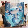 Blue salamander bubble 2D Flat Pattern Flannel Blanket High quality All Seasons Warmth and Comfort Perfect for Christmas Gifts.MMT0918398