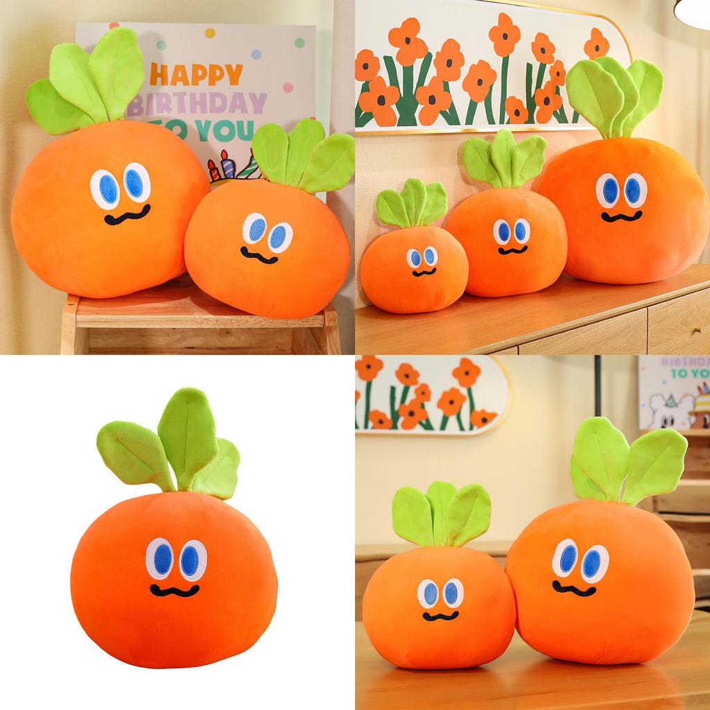 Mojo Carrot Plush Toy With Short Pile Fabric Cute Cartoon Cushion For Gift And Home Decor