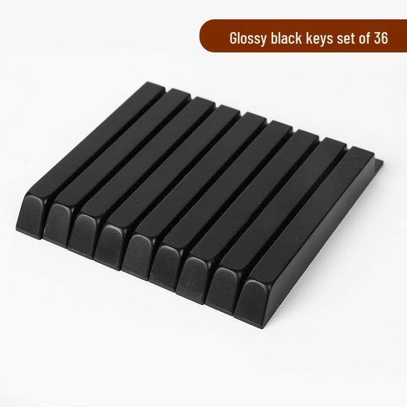 Piano Key Leather Set: White & Black Matte Finish, Complete 52-Key Accessories