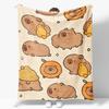 Trembling Capybara Flannel Blanket for Sofa Decoration Out Door Decoration Cute Capybaras Blanket Throw Blankets For Bed