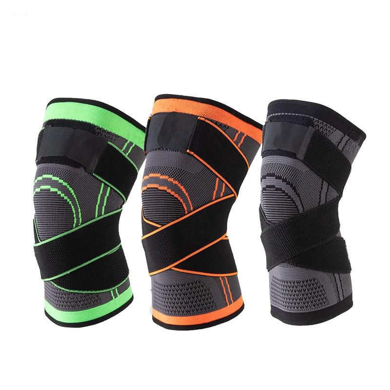 Sports Knee Pads  Eight-character Straps Pressurized New Nylon Breathable Basketball Football Volleyball Brace Protector BandageElastic and Breathable