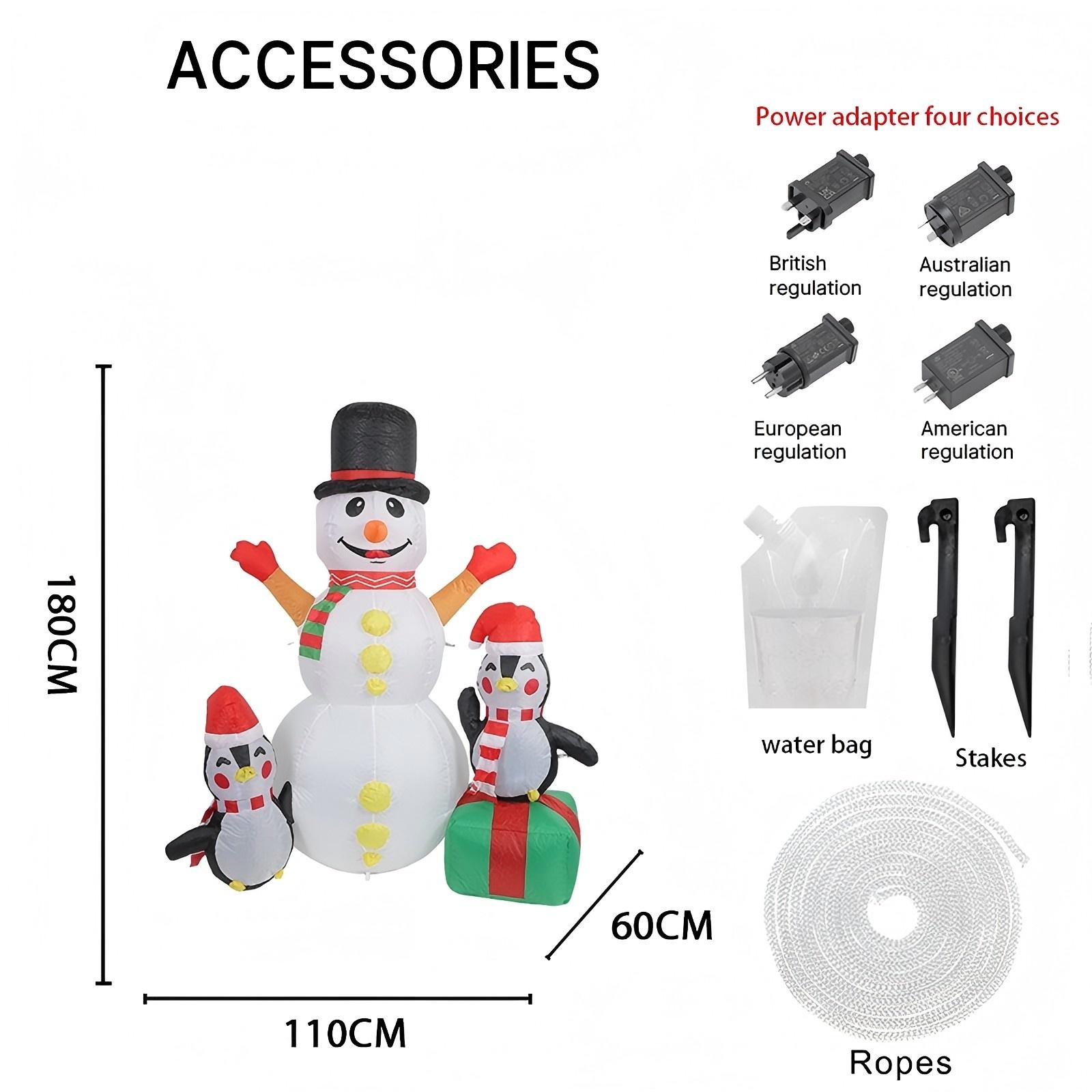 

5.91FT Inflatable Snowman Penguins Toys Xmas Yard Lawn Home Party Decorations With LED Lights Christmas Supplies Ornaments Gifts UK