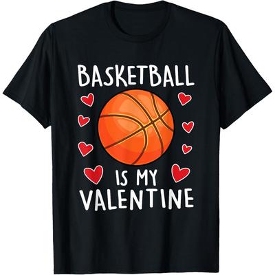 Funny Basketball Is My Valentines Day Mens Sports Love T Shirt