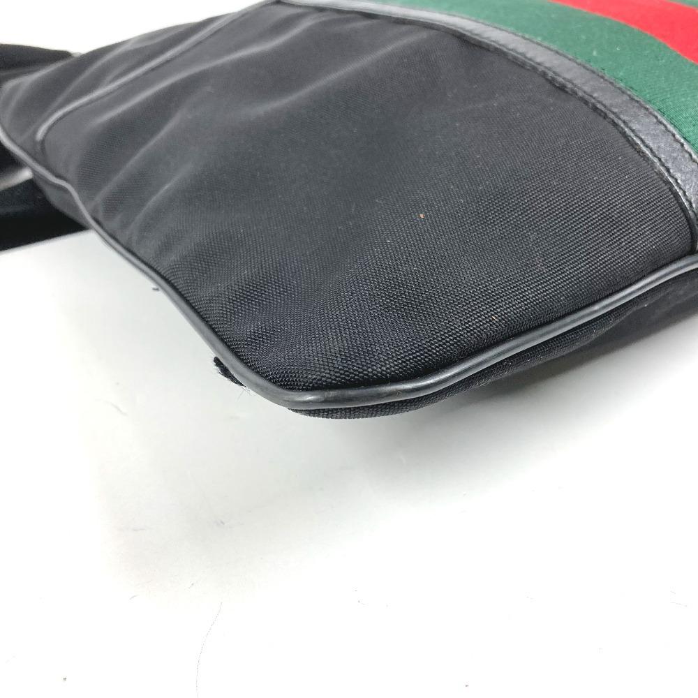Gucci 181067 GG Logo Bag Crossbody Shoulder Bag Nylon Black