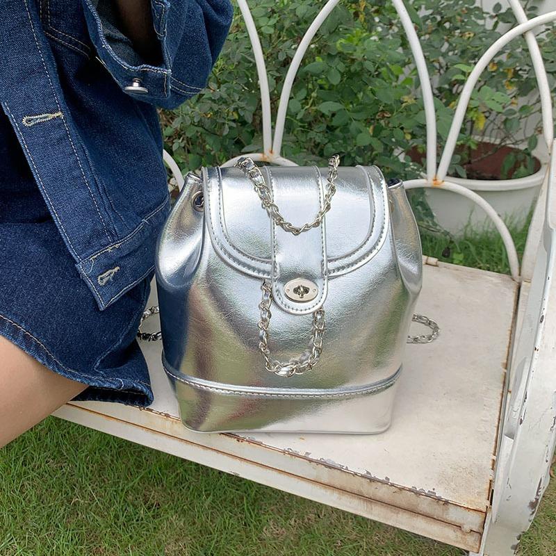 Koreanische Nische Frühling Neue Kleine Duft Kette Silber Rucksack für Frauen Ins Blogger Tragen Kleine Rucksack Reise