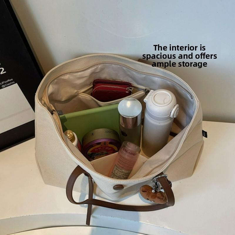 New Women Shoulder Bags Lazy Style Canvas Comfortable and Versatile Texture Tote Bag Lightweight Large Capacity Commuter Bag