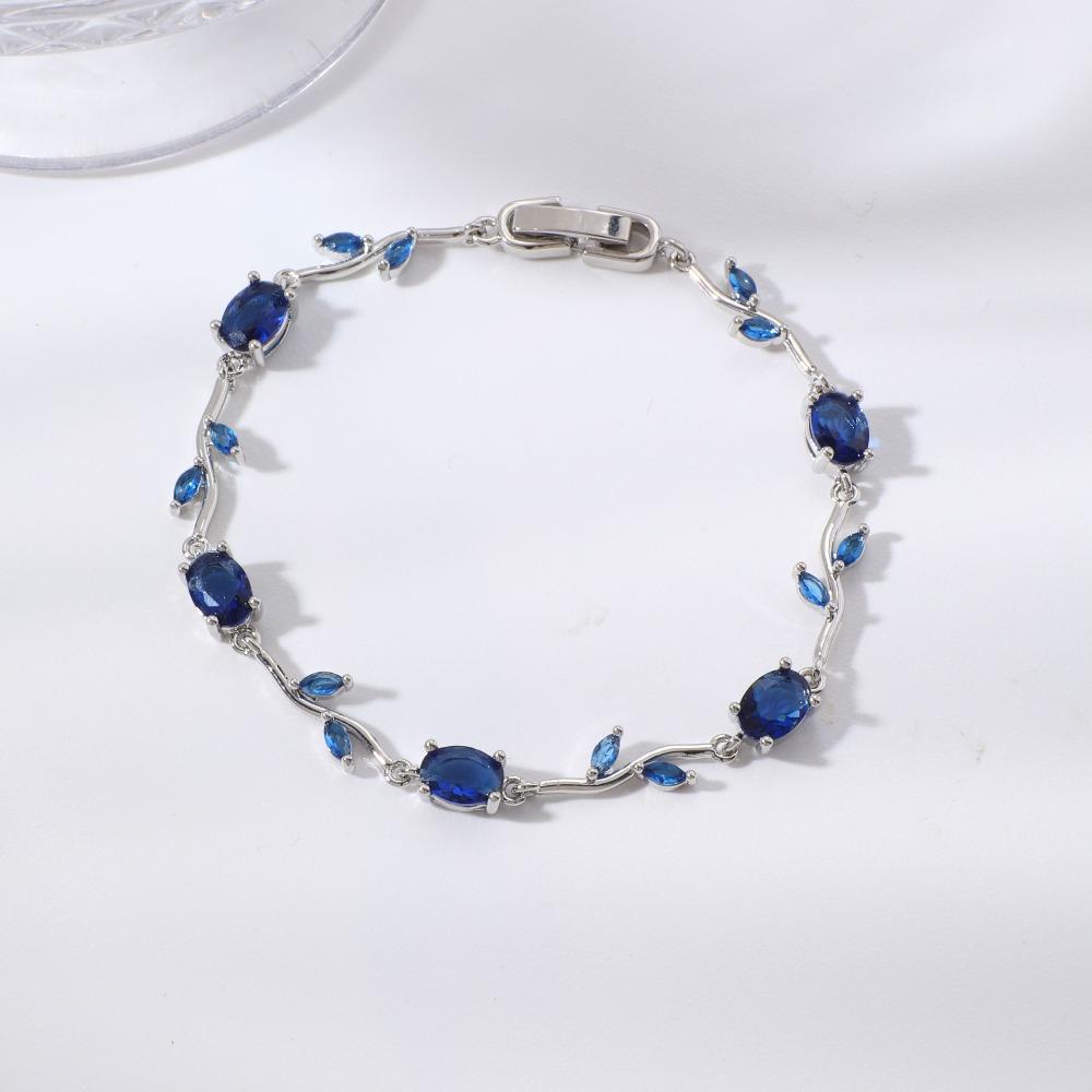 Luxury Elegant Branch Bangles Gold Silver Color Crystal Sparkling Leaf Bracelets  Wedding