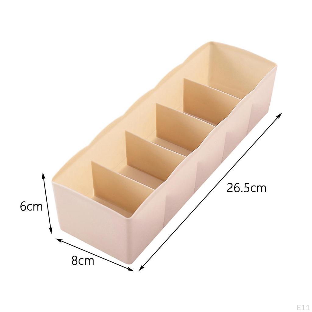 Closet Bins Organizer Drawer Bra Boxes Cosmetic Divider Storage 5 Cells Socks Tidy