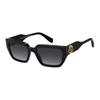 Temple Logo Acetate Rectangular Sunglasses Women's Black MARC809S8079O