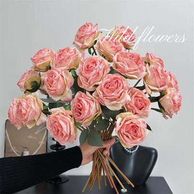 Fringed Rose Artificial Flowers, Silk Flowers, Rose Hand Bouquets, Artificial Flower Materials, Home Decoration, Wedding Shooting Props
