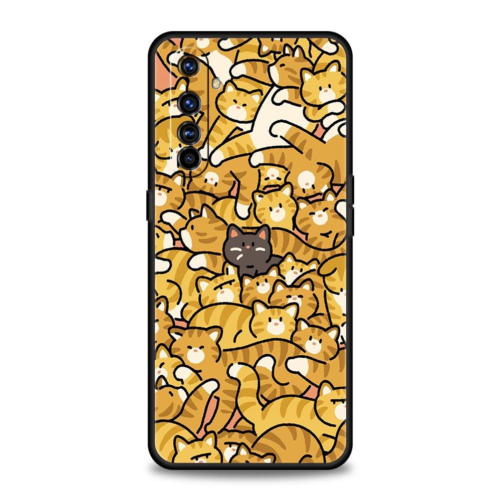 Phone Case For Realme 12 11 10 9 8 5G 7 6 GT5 GT3 GT2 Pro Plus C21 C11 C25 C35 For Realme GT Neo 2 3 3T 5 Cover Cat-Printed