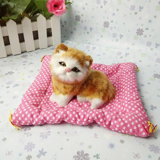 Simulation Mini Cat High Simulation Breathable Birthday Gifts Cloth Pad Plush Cats for Kids