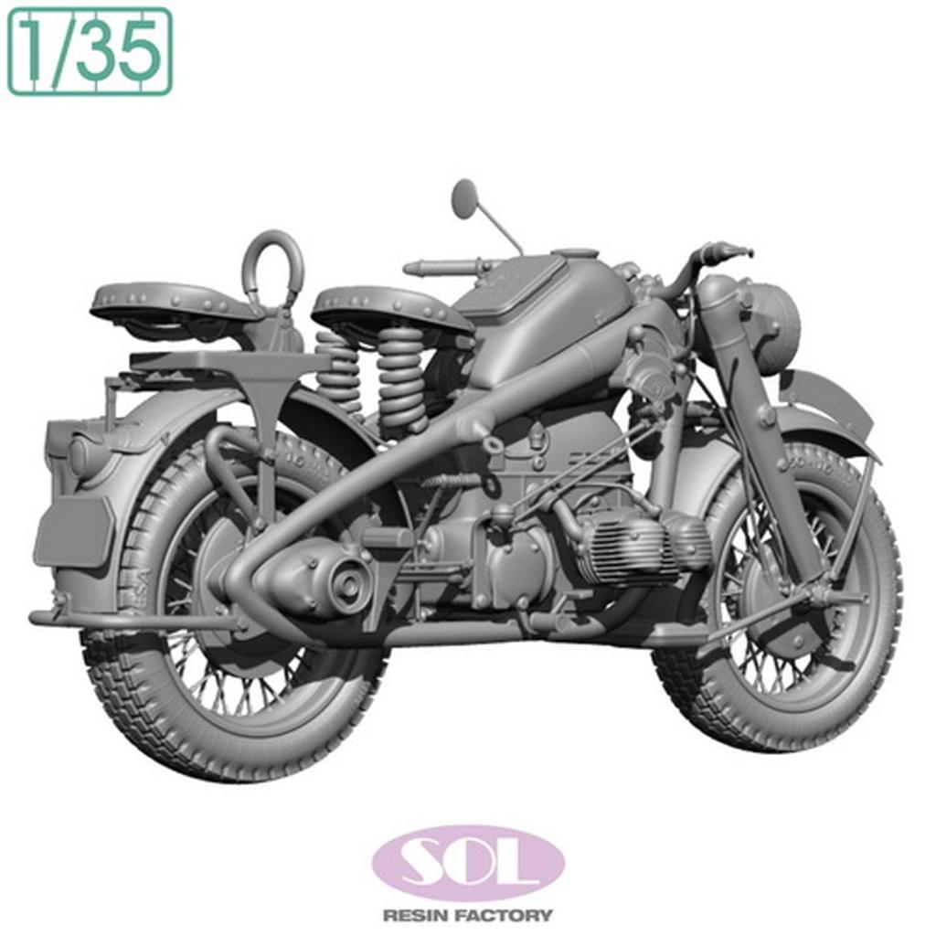 Sol Model WWII German KS750 Military Motorcycle 3D Printer Kit MM876 1/35 (Motorcycle)