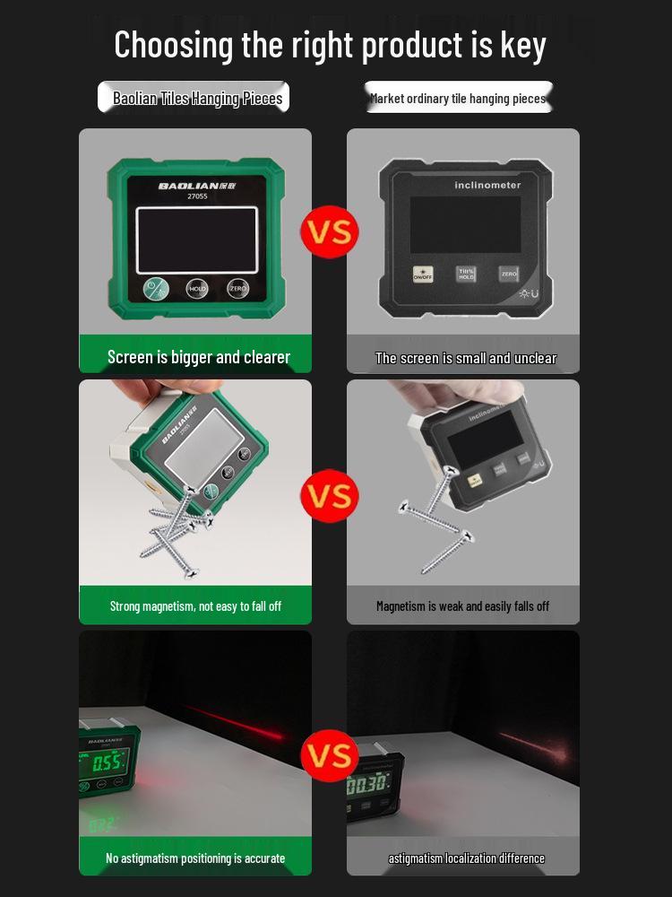 Cyfrowy laser liniowy i inklinometr Baolian