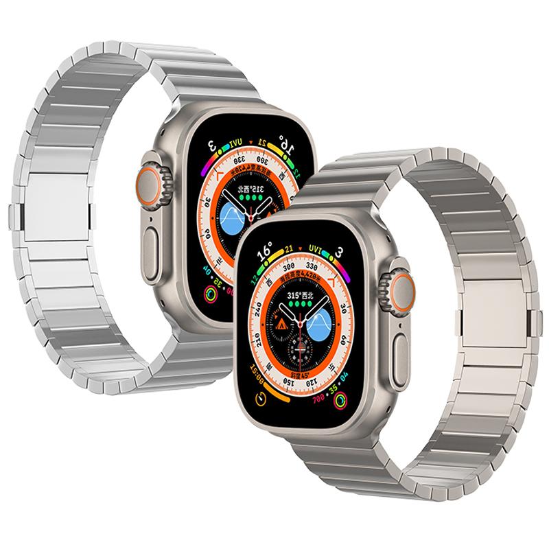 For Apple Watch Ultra 3 2 1 49mm/Series 11 10 46mm/9 8 7 45mm/SE3 SE2 SE 6 5 4 44mm/3 2 1 42mm Titanium Alloy Watch Band Magnetic Clasp