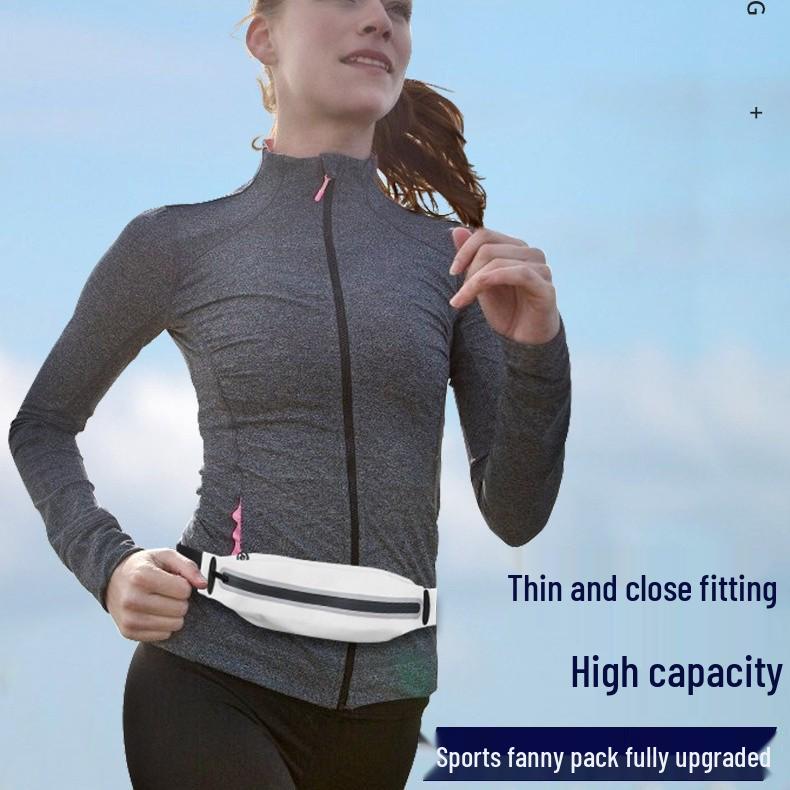 Unisex Waterproof Reflective Running Waist Bag - Large Capacity, Multifunctional, Close-fitting for Outdoor Sports & Cycling.