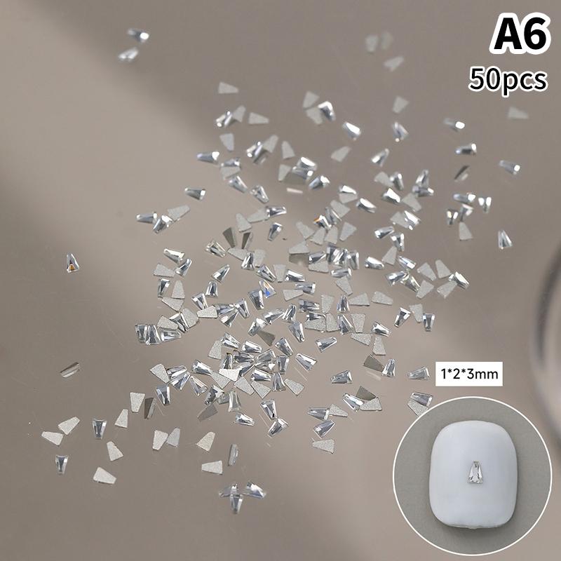 50 шт. мини-образные ромбовидные украшения для ногтей с плоским дном, разноцветные стеклянные драгоценные камни, аксессуары для маникюра «сделай сам»