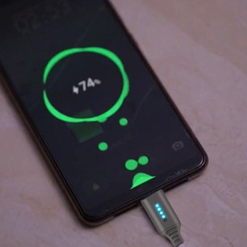 Metal USB to USB C Cable Charging Cable with LED Light Fast Charging Power Delivery Cable for Phone Tablet Laptop