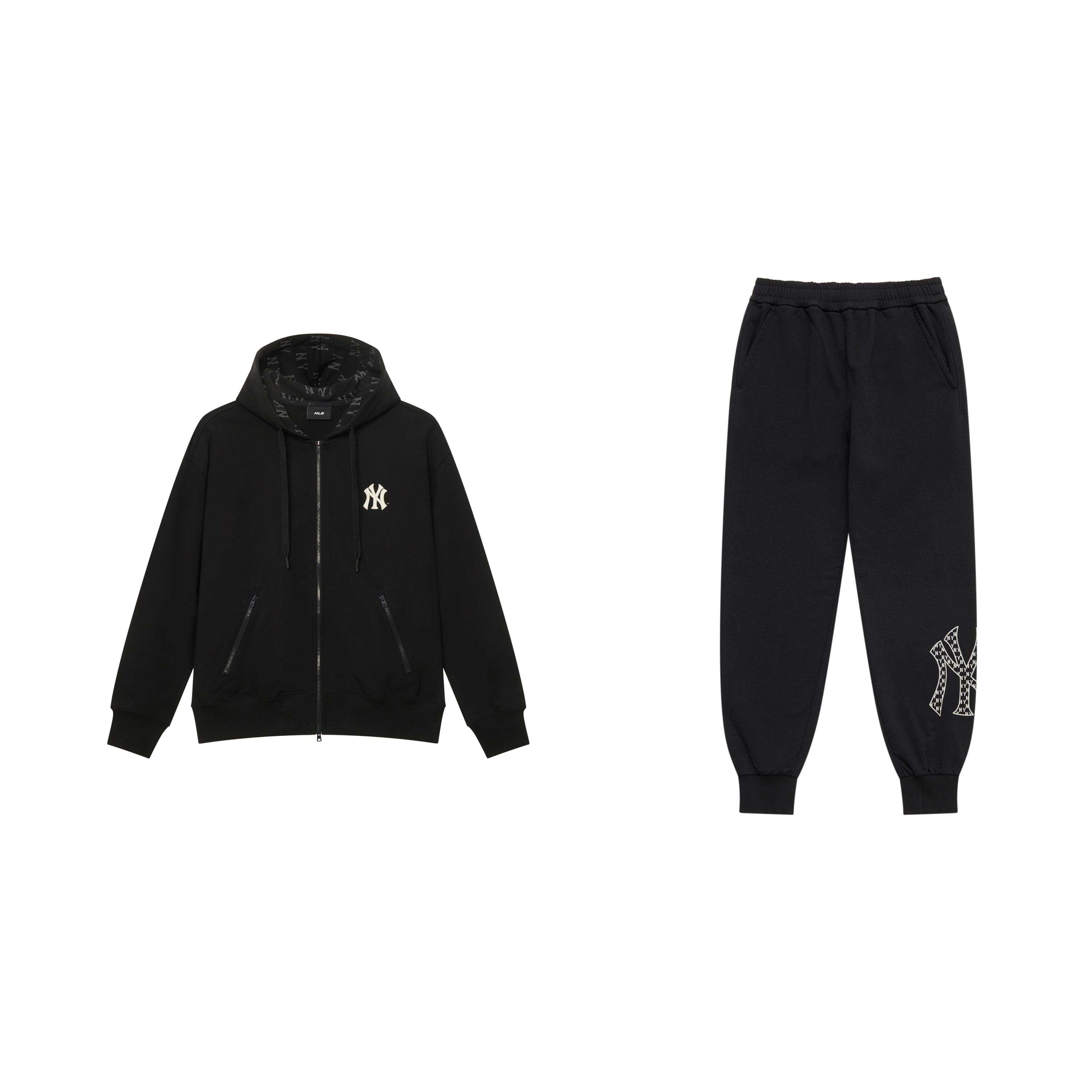 MLB MONOGRAM SS25 Sweatshirt Set Unisex Black 3ATRM045150BKS+3APTM015150BKS S