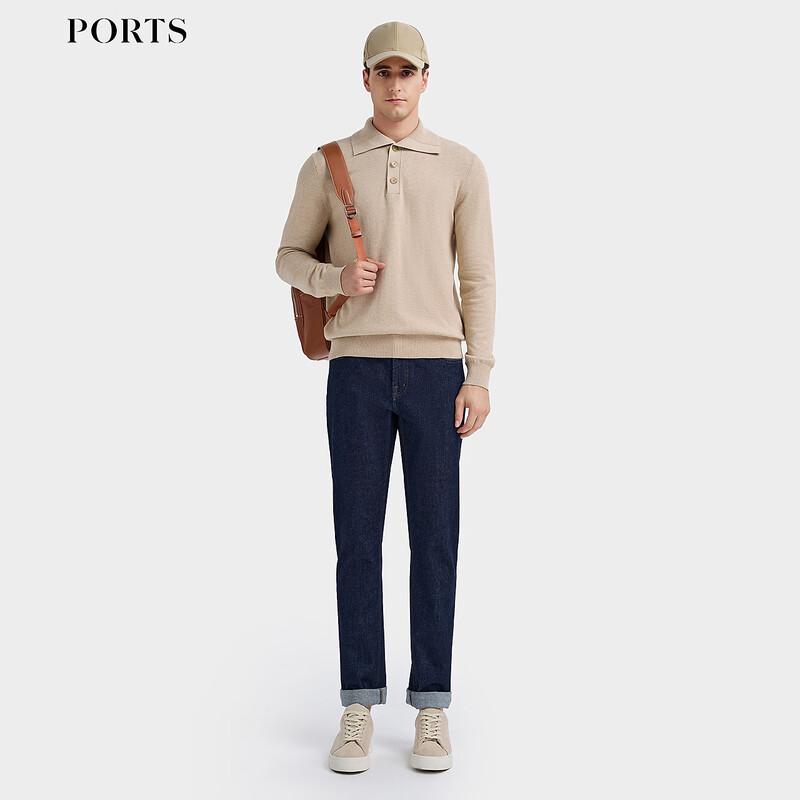 

PORTS Men s Cotton Blend Long-Sleeve Polo Knit Shirt M