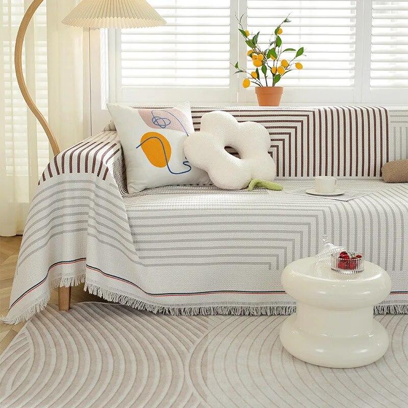 Sofabezug im nordischen Stil, staubdicht, Mehrzweck-Couchtuchbezug, Campingdecke, Sofadecke, Wohnzimmer-Dekorationstuch