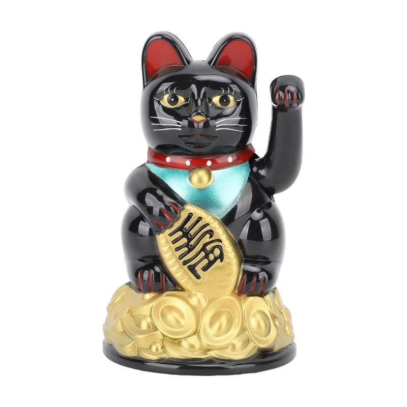 

Electric Automatic Fortune Waving Cats Ornament Traditional Chinese Japanese Auspicious Desk Car Interior Decoration 1