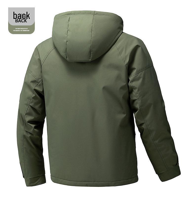 Men's 2025 Autumn/Winter Windproof Waterproof Warm Hooded Cotton Jacket
