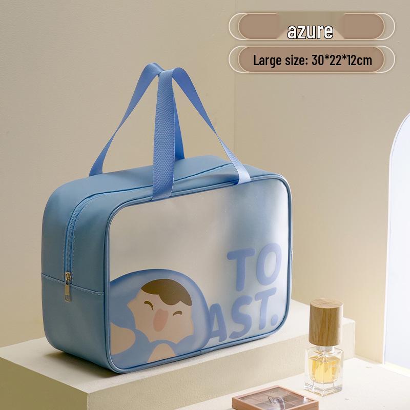 Large Capacity Waterproof PU Makeup & Toiletry Bag - Portable Travel Storage