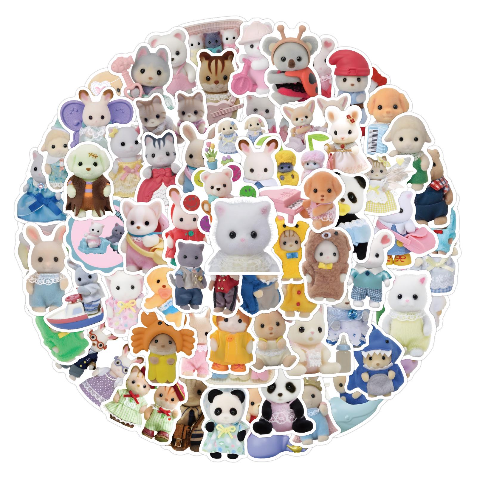 

120 Calico Critters Doodle Stickers for Skateboards & Luggage