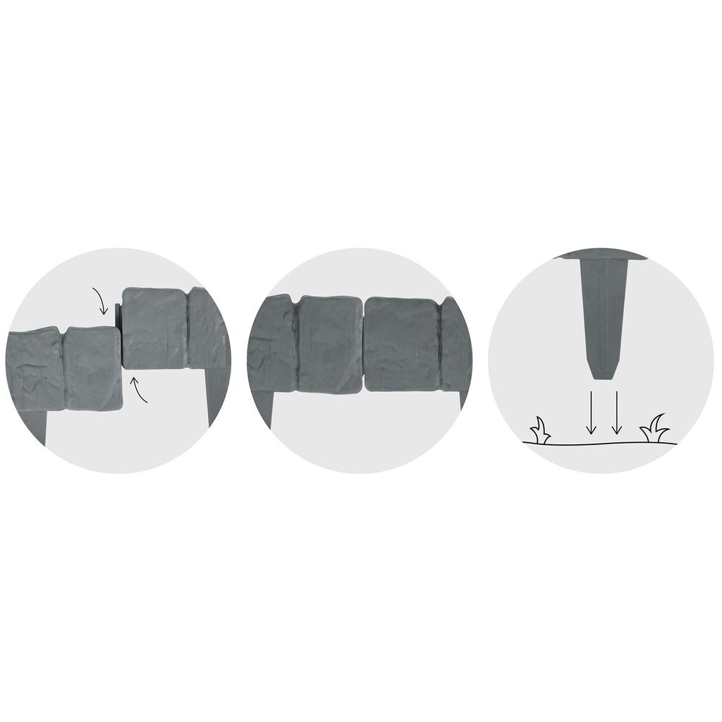 Plonos Garden Edging 250 Cm Pl-962 Gray