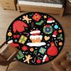 1pc Christmas, holiday Round Chair mat Area Rug - Non-Slip, Floor Mat for Office, Bedroom, and Indoor Decor -1002019