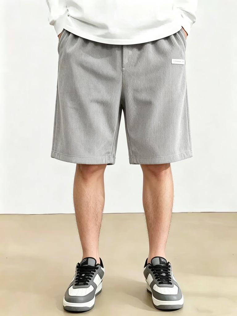 Summer new men's corduroy shorts Japanese loose straight five-point pants casual versatile outer sweatpants