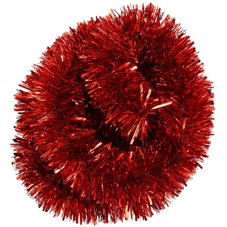 Christmas tree chain, thick and thin cut, red, diameter 7 cm