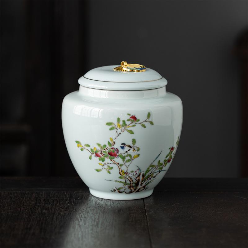 

Синий и белый керамический чайник, коробка для хранения чайных пакетиков, герметичный резервуар для хранения чая 550 мл, аксессуары для украшения гостиной дома