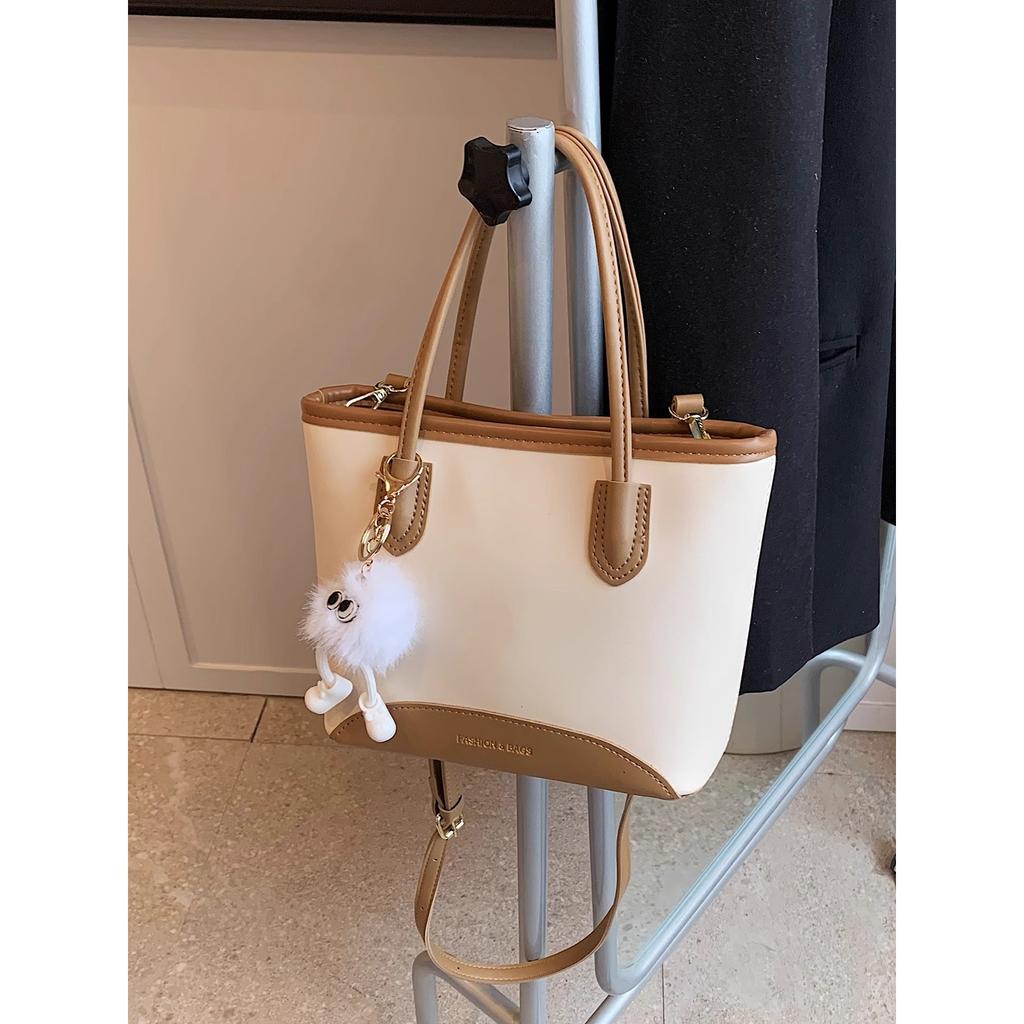 High-end Contrasting Color Small Bag Women 2025 New Popular Foreign Versatile Messenger Bag Fashion Handbag Bucket Bag