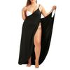 Women Swimsuit Cover Up Adjustable Straps Sleeveless Beach Wrap Dress Solid Color Sun Protection Backless Cover Up Dress