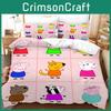 Set Copripiumino Federa Stampa Digitale 3D Peppa Pig per Decorazione Camera dei Bambini