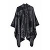 Womens Oversized Knit Shawl Wrap Scarf Ethnic Warm Fleece-Like Cape Travel Winter