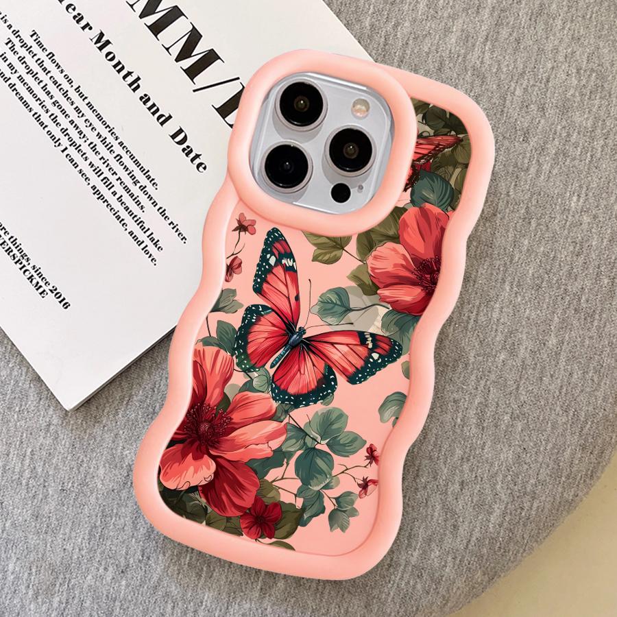 Cute Butterfly Case for iPhone 16 Pro Max 17 Air 8 11 12 13 14 XR 15 Plus Soft Phone Cover